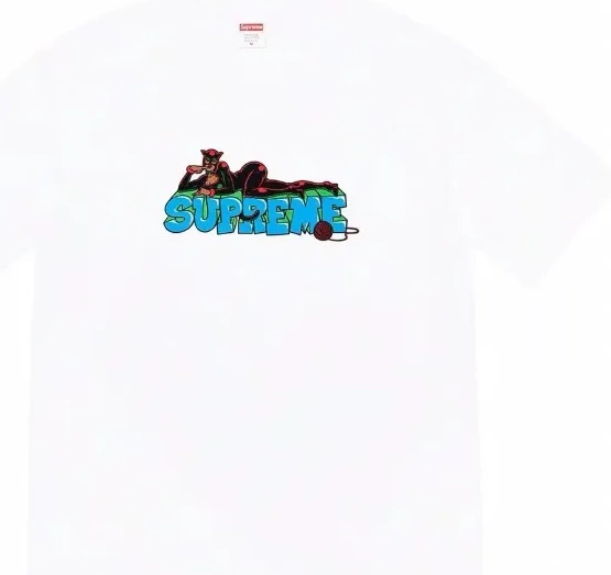 Catwoman Pattern Week White Tee Sleeve Black XL Letter and L S 22FW Short Cartoon T-shirt M Printed 0707